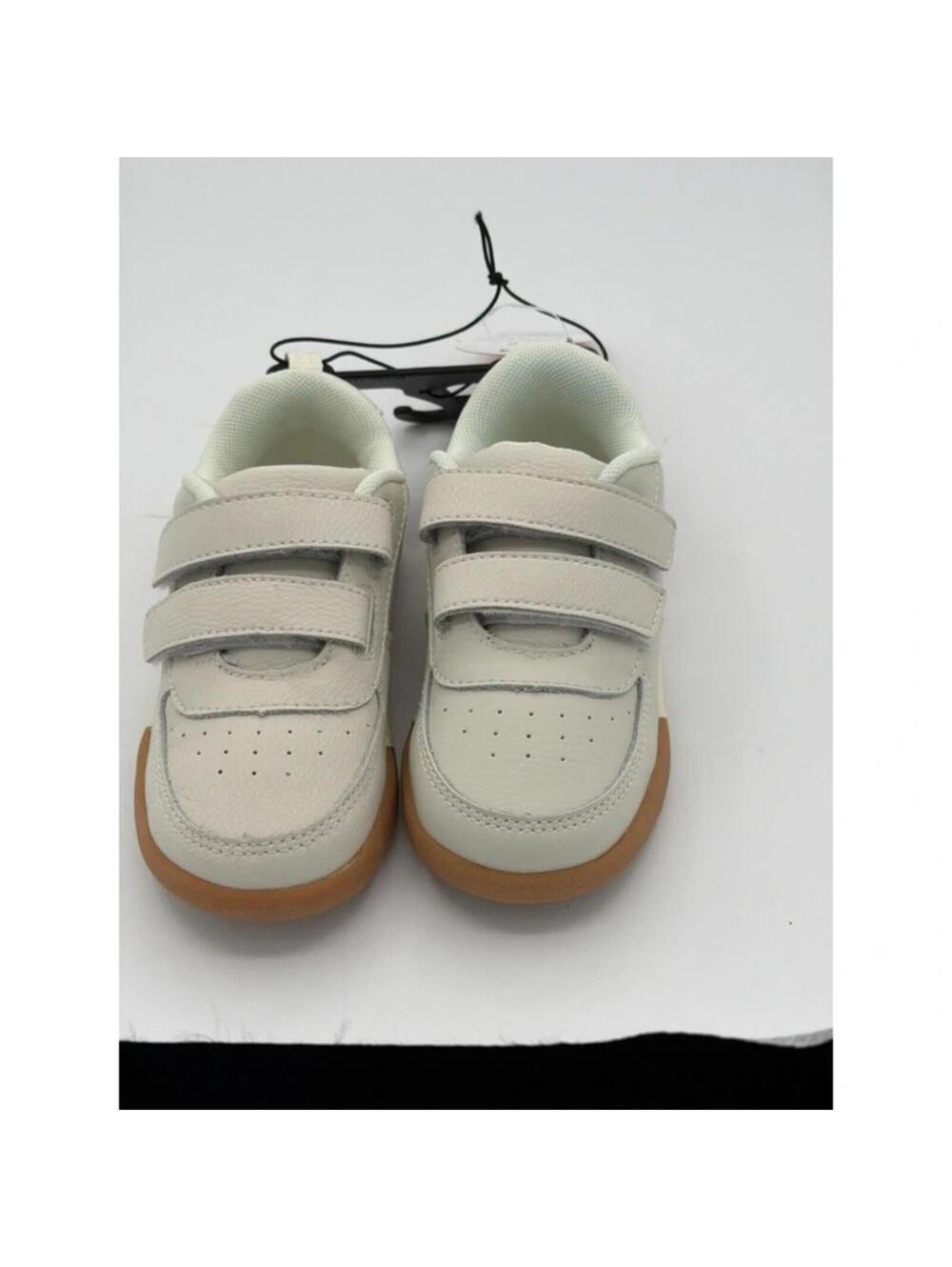 Wonder Nation Toddler Genuine Leather Double Strap Sneaker Cream Gum Sole Size 9